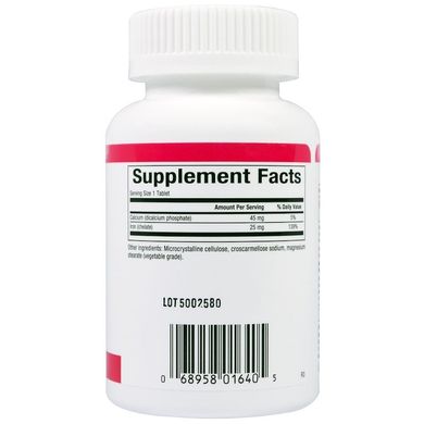 Залізо хелат, Natural Factors, 25 мг, 90 таблеток (NFS-01640), фото