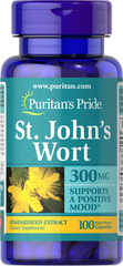 Puritan's Pride, Стандартизований екстракт звіробою, 300 мг, 100 капсул (PTP-15070), фото