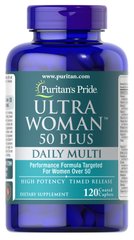 Puritan's Pride, Мультивітаміни для жінок ультра 50+, 120 капсул (PTP-17394), фото