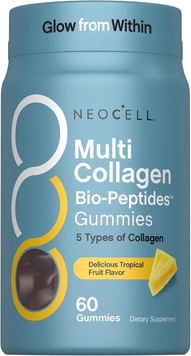 Мультиколагенові біопептиди 150 мг NeoCell Multi Collagen Bio-Peptides Gummies | тропічні фрукти - 60 жувальних мармеладок, фото