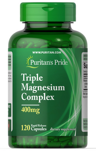 Puritan's Pride, Triple Magnesium Complex, 400 мг, 120 капсул (PTP-59421), фото