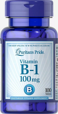 Вітамін В1, Vitamin B-1, Puritan's Pride, 100 мг, 100 таблеток (PTP-11670), фото
