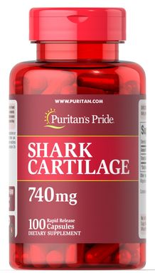 Акулий хрящ, Shark Cartilage, Puritan's Pride, 740 мг, 100 капсул (PTP-16580), фото