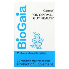BioGaia, Gastrus, пробиотики для здоровья кишечника, со вкусом мандарина, 30 жевательных таблеток (BGA-46017), фото