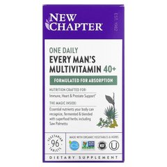 New Chapter, Every Man, ежедневная мультивитаминная добавка для мужчин старше 40 лет, 48 вегетарианских таблеток (NCR-00370), фото