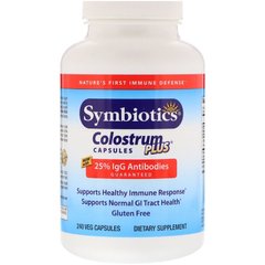 Symbiotics, Colostrum Plus, молозиво, 240 вегетаріанських капсул (SYM-04018), фото