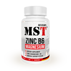 MST Nutrition, Цинк + Магній + В6, ZMB6, 60 рослинних капсул (MST-00302), фото