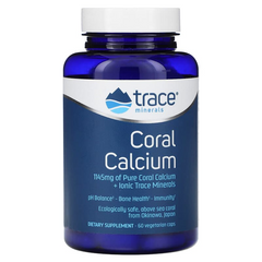 Trace Minerals, коралловый кальций и культовые микроэлементы, 60 вегетарианских капсул (TMR-00050), фото