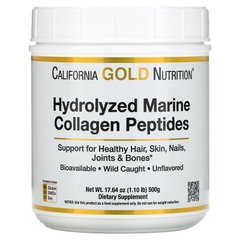 California Gold Nutrition, гідролізовані пептиди морського колагену, без добавок, 500 г (CGN-01864), фото