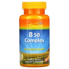 Thompson, B50 Complex, комплекс витаминов группы В, 60 вегетарианских капсул (THO-19680), фото