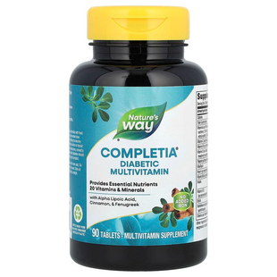 Nature's Way, Completia, комплекс мультивітамінів для діабетиків, без заліза, 90 пігулок (NWY-14924), фото