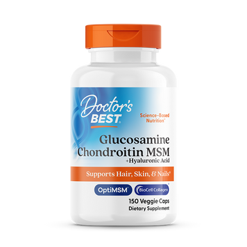 Глюкозамин, хондроитин, МСМ и гиалуроновая кислота с OptiMSM&reg; и BioCell Collagen&reg; Doctor's Best Glucosamine Chondroitin MSM &ndash; 150 капсул, фото