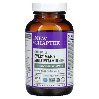 New Chapter, Every Man, щоденна мультивітамінна добавка для чоловіків віком від 40 років, 96 вегетаріанських таблеток (NCR-00373), фото