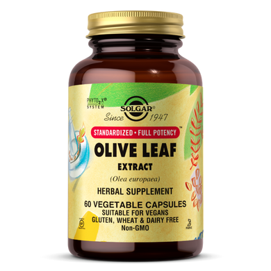 Екстракт листя оливи, Olive Leaf, Solgar, 450 мг, 60 капсул (SOL-04141), фото