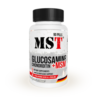 MST Nutrition, Хондроїтин, Глюкозамін, МСМ + Гіалуронова кислота + Л-пролін, 90 таблеток (MST-00279), фото