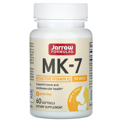 Jarrow Formulas, MK-7, вітамін K2 у формі MK-7, 90 мкг, 60 капсул (JRW-30001), фото
