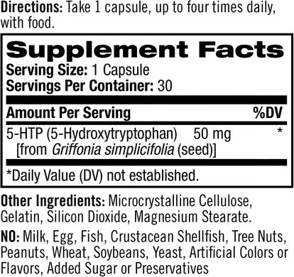 Natrol, 5-HTP, Настроение и стресс, 50 мг, 30 капсул (NTL-00884), фото