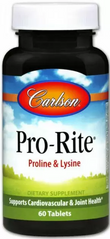 L- пролин L- лізин, Pro-Rite, Proline & amp; amp; Lysine, Carlson Labs, 60 таблеток (CAR-04230), фото