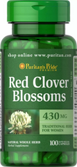 Puritan's Pride, Цветки красного клевера, 430 мг, 100 капсул (PTP-15131), фото