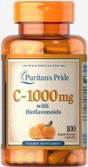 Вітамін С з біофлавоноїдами, Vitamin C with Bioflavonoids, Puritan's Pride, 1000 мг, 100 капсул (PTP-11410), фото