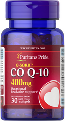 Puritans Pride, Q-SORB™ CoQ10, 400 мг, 30 капсул (PTP-13335), фото