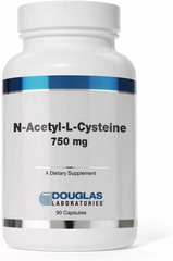N-ацетил-L-цистеин, N-Acetyl-L-Cysteine, Douglas Laboratories, 750 мг, 90 капсул (DOU-00935), фото
