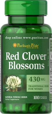 Puritan's Pride, Цветки красного клевера, 430 мг, 100 капсул (PTP-15131), фото