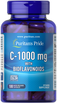 Вітамін С з біофлавоноїдами, Vitamin C with Bioflavonoids, Puritan's Pride, 1000 мг, 100 капсул (PTP-11410), фото