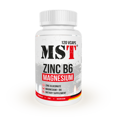 MST Nutrition, Цинк + Магній + В6, ZMB6, 120 рослинних капсул (MST-00303), фото