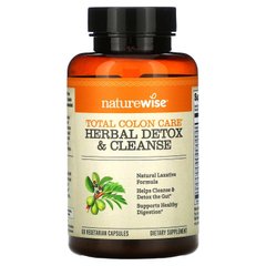 NatureWise, Total Colon Care, Herbal Detox & Cleanse, 60 вегетаріанські капсули (NTW-00646), фото