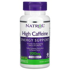 Natrol, високоефективний кофеїн, 200 мг, 100 таблеток (NTL-04794), фото