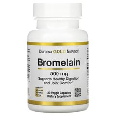 California Gold Nutrition, бромелаїн, 500 мг, 30 рослинних капсул (CGN-02104), фото