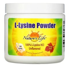 Nature's Life, L-Lysine у ​​порошку, 435 мг, без смакових добавок, 200 г (NLI-51230), фото