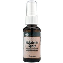 Мелатонин, Genestra Brands, 1 мг, спрей, мятный вкус, 30 мл (GEN-14170), фото
