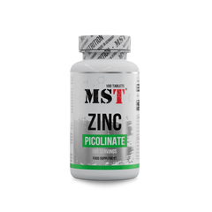MST, Цинк пиколинат, Zinc picolinate, 25 мг, 100 таблеток (MST-16404), фото