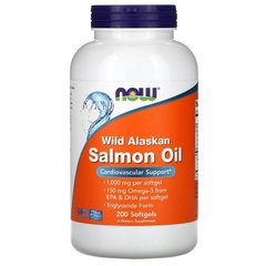 Now Foods, Wild Alaskan Salmon Oil, 200 Softgels (NOW-01674), фото