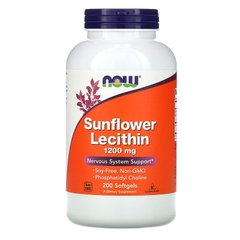 Now Foods, соняшниковий лецитин, 1200 мг, 200 капсул (NOW-02313), фото