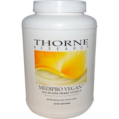 Протеин вегетарианский, вкус ванили, Medipro Vegan, Thorne Research, 1,320 г (THR-00316), фото
