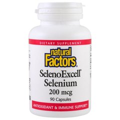 Селен (SelenoExcell, Selenium Yeast), Natural Factors, 200 мкг, 90 капсул (NFS-01675), фото