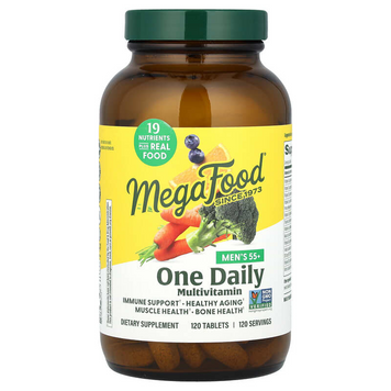 MegaFood, мультивітаміни для чоловіків старше 55 років, для прийому один раз на день, 120 таблеток (MGF-10357), фото