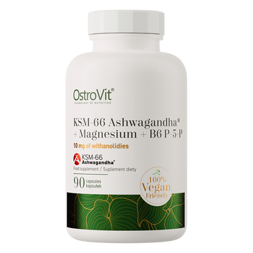 Ostrovit, Ashwagandha KSM-66 + Magnesium + B6 (P-5-P), 90 капсул (OST-92058), фото