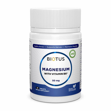 Магний и витамин В6, Magnesium with Vitamin B6, Biotus, 30 таблеток (BIO-530272), фото