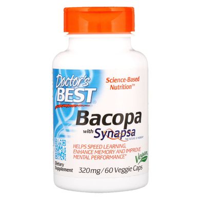 Doctor's Best, бакопа з Synapsa, 320 мг, 60 вегетаріанських капсул (DRB-00454), фото