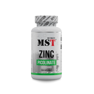 MST, Цинк піколінат, Zinc picolinate, 25 мг, 100 таблеток (MST-16404), фото