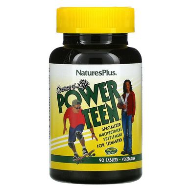 Nature's Plus, Source of Life, Power Teen, живильна добавка для підлітків, 90 таблеток (NAP-29991), фото