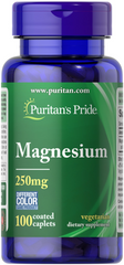 Puritan's Pride, Магній оксид, 250 мг, 100 капсул (PTP-15830), фото