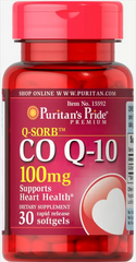 Коэнзим Q-10, Q-SORB™ Co Q-10, Puritan's Pride, 100 мг, 30 капсул быстрого высвобождения (PTP-00059), фото