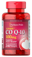 Puritan's Pride, CoQ10, 100 мг, 240 мягких таблеток с быстрым высвобождением (PTP-15137), фото