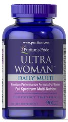 Мультивітаміни для жінок ультра, Ultra Woman ™ Daily Multi Timed Release, Puritan's Pride, 90 капсул (PTP-16250), фото