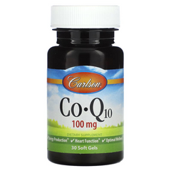 Carlson Labs, Коензим Q10, 100 мг, 30 гелевих капсул (CAR-08240), фото